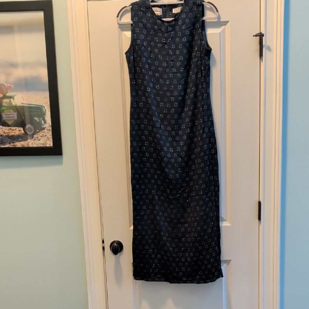 Karin Stevens Dark Blue Patterned Maxi Dress